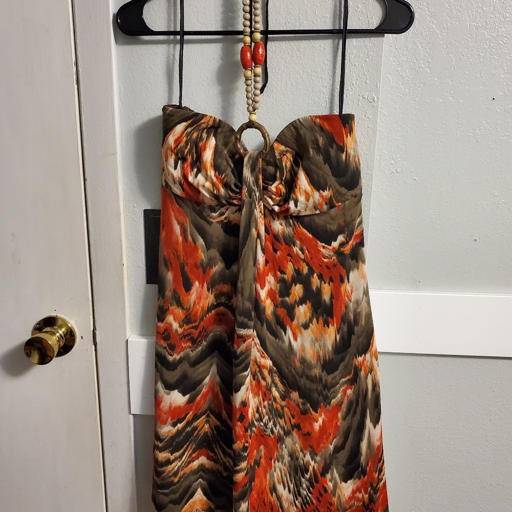 Multi-colored Haltered Dress